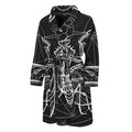 Black And White Mantis Spirit Print Men's Bathrobe