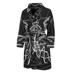 Black And White Mantis Spirit Print Men's Bathrobe