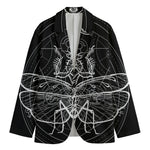 Black And White Mantis Spirit Print Men's Blazer