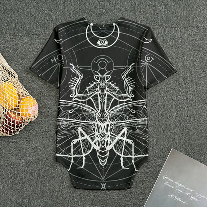 Black And White Mantis Spirit Print Men's Bodysuit
