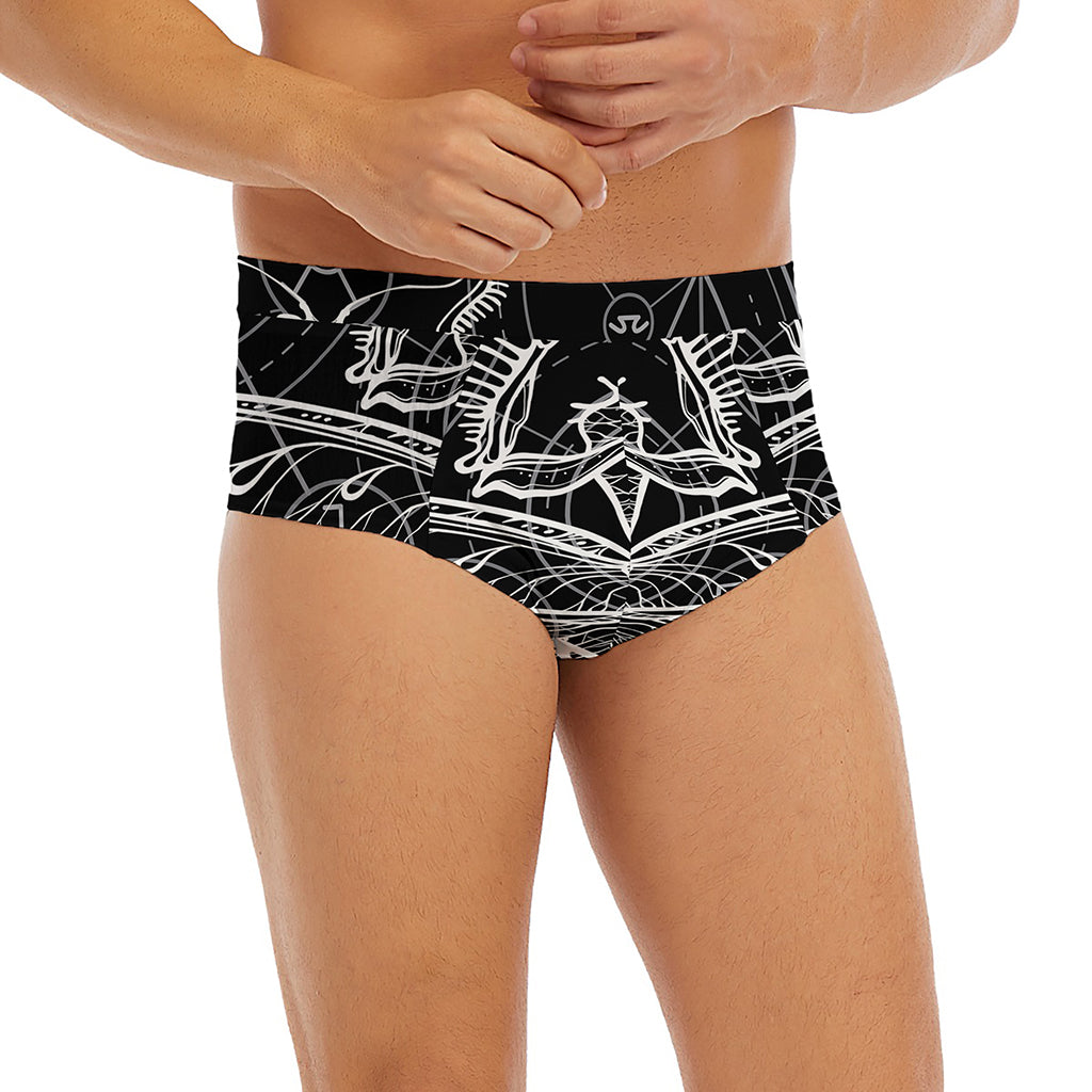 Black And White Mantis Spirit Print Men's Briefs