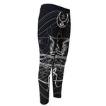 Black And White Mantis Spirit Print Men's Compression Pants