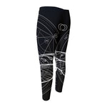 Black And White Mantis Spirit Print Men's Compression Pants