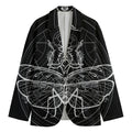 Black And White Mantis Spirit Print Men's Cotton Blazer