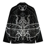 Black And White Mantis Spirit Print Men's Cotton Blazer