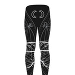Black And White Mantis Spirit Print Men's leggings