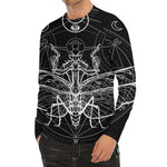 Black And White Mantis Spirit Print Men's Long Sleeve Rash Guard