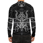 Black And White Mantis Spirit Print Men's Long Sleeve Rash Guard