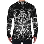 Black And White Mantis Spirit Print Men's Long Sleeve T-Shirt