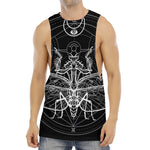 Black And White Mantis Spirit Print Men's Muscle Tank Top