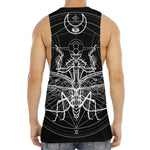 Black And White Mantis Spirit Print Men's Muscle Tank Top