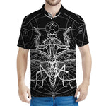 Black And White Mantis Spirit Print Men's Polo Shirt