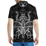 Black And White Mantis Spirit Print Men's Polo Shirt