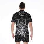 Black And White Mantis Spirit Print Men's Rompers