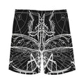 Black And White Mantis Spirit Print Men's Athletic Shorts