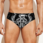 Black And White Mantis Spirit Print Men's Swim Briefs