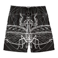 Black And White Mantis Spirit Print Men's Swim Trunks