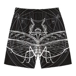 Black And White Mantis Spirit Print Men's Swim Trunks