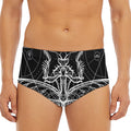 Black And White Mantis Spirit Print Men's Triangle Swim Briefs