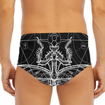 Black And White Mantis Spirit Print Men's Triangle Swim Briefs