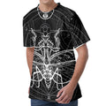 Black And White Mantis Spirit Print Men's Velvet T-Shirt