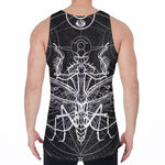 Black And White Mantis Spirit Print Men's Velvet Tank Top