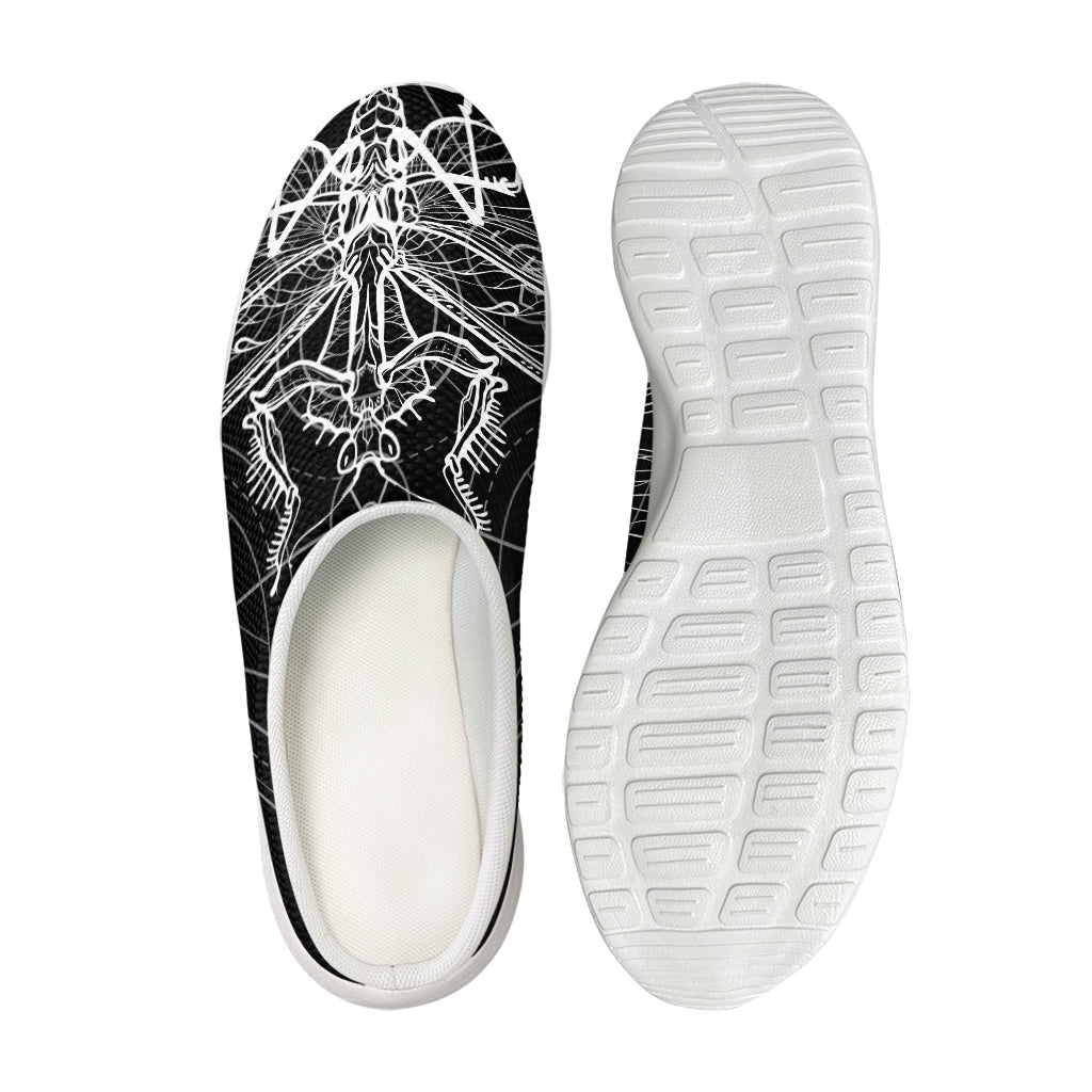 Black And White Mantis Spirit Print Mesh Casual Shoes