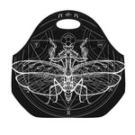 Black And White Mantis Spirit Print Neoprene Lunch Bag