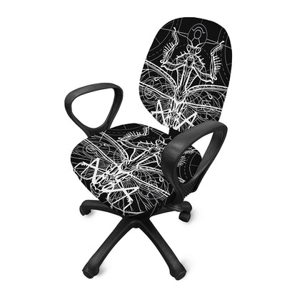 Black And White Mantis Spirit Print Office Chair Cover
