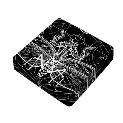 Black And White Mantis Spirit Print Outdoor Seat Cushion Cover