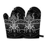 Black And White Mantis Spirit Print Oven Mitts