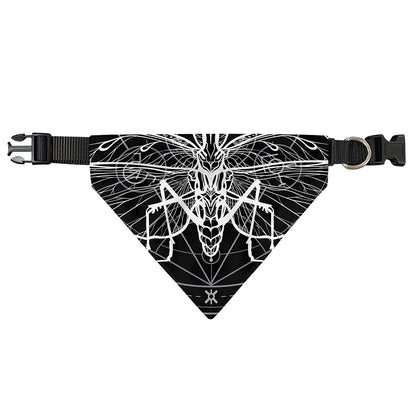 Black And White Mantis Spirit Print Over The Collar Dog Bandana