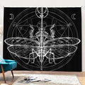Black And White Mantis Spirit Print Pencil Pleat Curtains