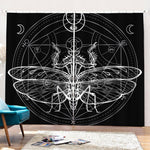 Black And White Mantis Spirit Print Pencil Pleat Curtains