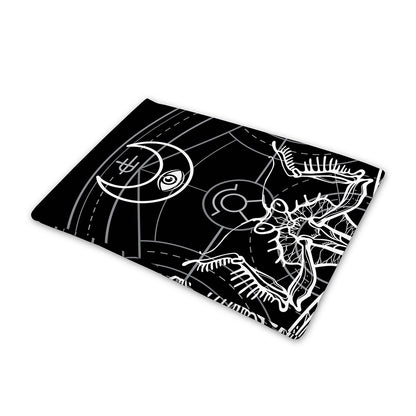 Black And White Mantis Spirit Print Pet Cooling Mat Cover