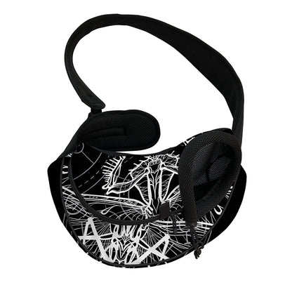 Black And White Mantis Spirit Print Pet Sling Carrier
