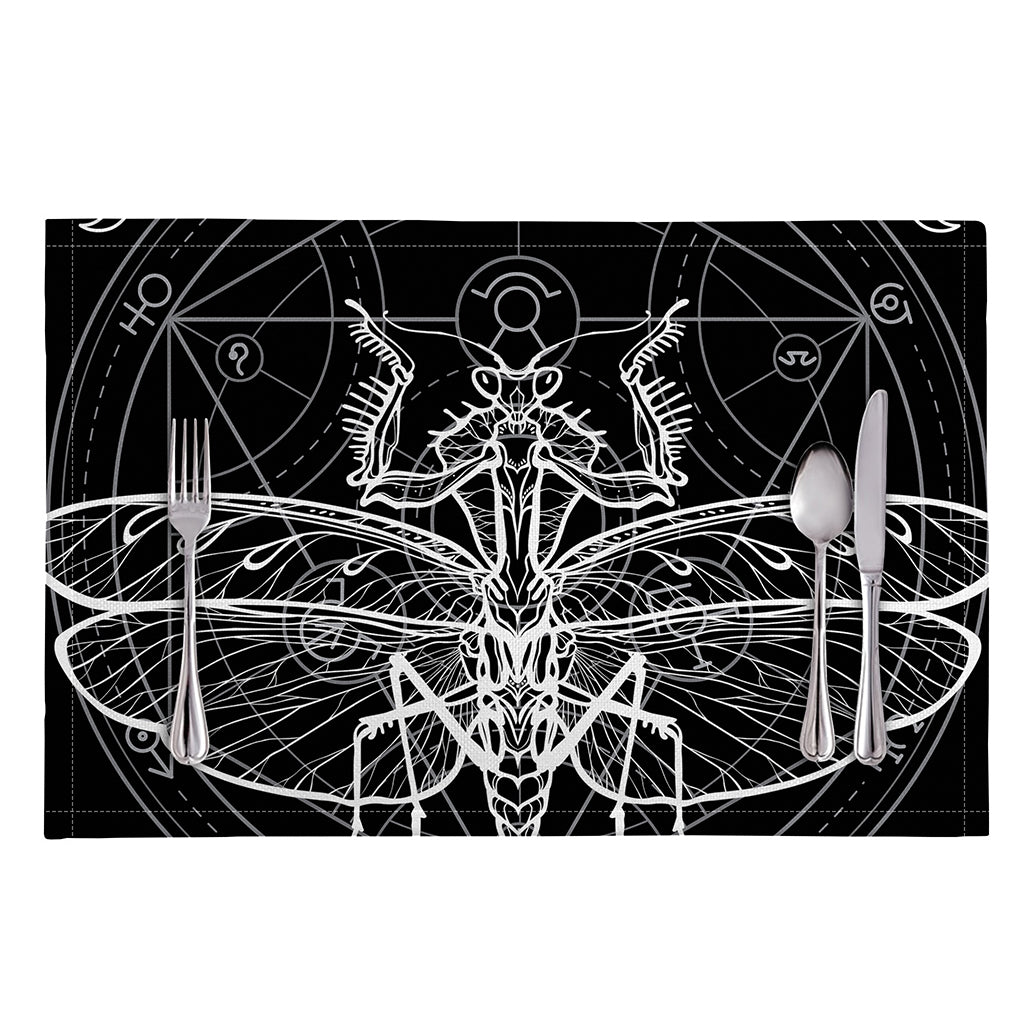Black And White Mantis Spirit Print Placemat