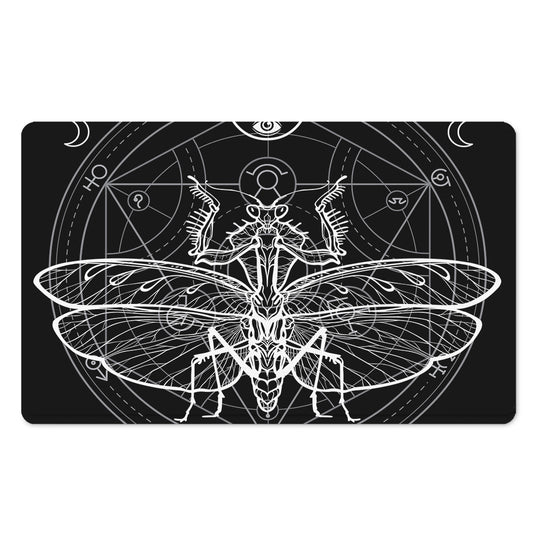 Black And White Mantis Spirit Print Polyester Doormat