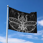 Black And White Mantis Spirit Print Polyester Flag