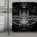 Black And White Mantis Spirit Print Polyester Shower Curtain