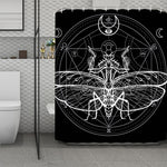Black And White Mantis Spirit Print Polyester Shower Curtain