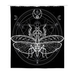 Black And White Mantis Spirit Print Polyester Shower Curtain