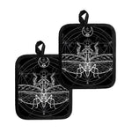 Black And White Mantis Spirit Print Pot Holders