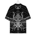 Black And White Mantis Spirit Print Rayon Hawaiian Shirt