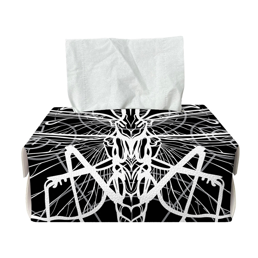 Black And White Mantis Spirit Print Rectangle Tissue Box Cover
