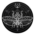 Black And White Mantis Spirit Print Round Blanket