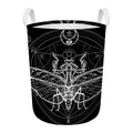 Black And White Mantis Spirit Print Round Laundry Basket