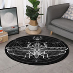 Black And White Mantis Spirit Print Round Rug