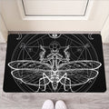 Black And White Mantis Spirit Print Rubber Doormat
