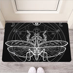 Black And White Mantis Spirit Print Rubber Doormat